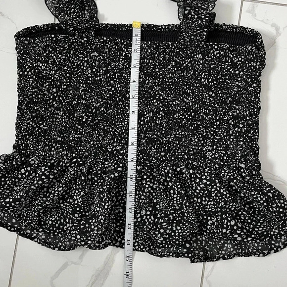 Japna/ Tank top/ Blouse/ Smocking/  Black and white/ Polka dots/ Size US L - Picture 7 of 7